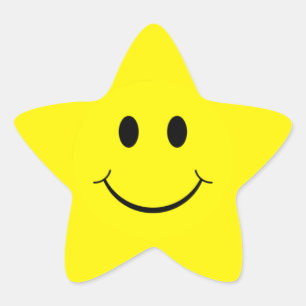 Yellow Face Star Shape Stickers