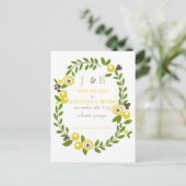 Yellow Fall Floral Save the Date Postkarten (Stehend Vorderseite)