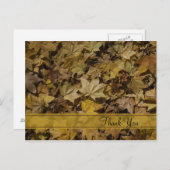 Yellow Fallen Blätter Danke Postkarte (Vorne/Hinten)