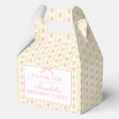 Yellow Fancy Floral Birthday Party Gable Favor Geschenkschachtel (Rückseite)