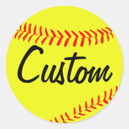 Yellow Fastpech Softball Custom Stickers