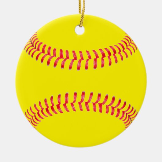 Yellow Fastpech Softball Runde Weihnachtsschmuck (Vorne)