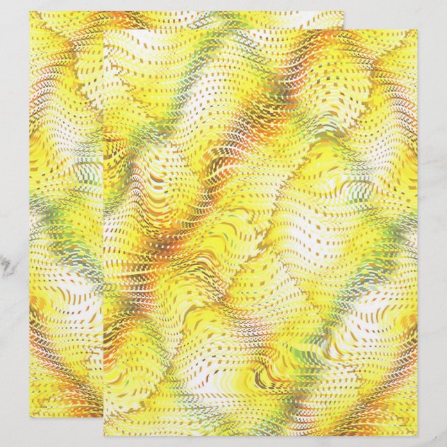 Yellow Faux Snakeskin Scrapbook Paper 2-Sided Page (Vorne/Hinten)