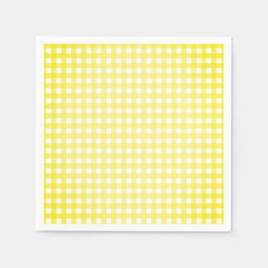 Yellow Faye Gingham Paper Napkins Serviette (Vorderseite)