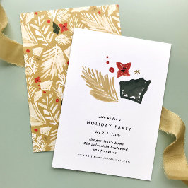 Yellow Festive Botanical Holiday Party Einladung