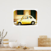 Yellow Fiat 500, Cinquecento, Italien Poster (Küche)