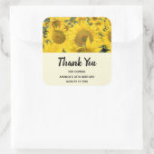 Yellow Field of Sunflowers Fotograf Danke Quadratischer Aufkleber (Tasche)