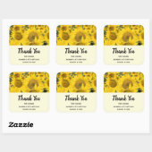 Yellow Field of Sunflowers Fotograf Danke Quadratischer Aufkleber (Blatt)