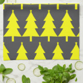 Yellow Fier Christmas Trees Pattern Geschirrtuch (Gefaltet)