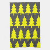 Yellow Fier Christmas Trees Pattern Geschirrtuch (Vertikal)