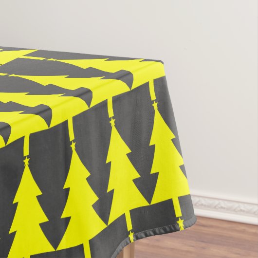 Yellow Fier Christmas Trees Pattern Tischdecke (Beispiel)