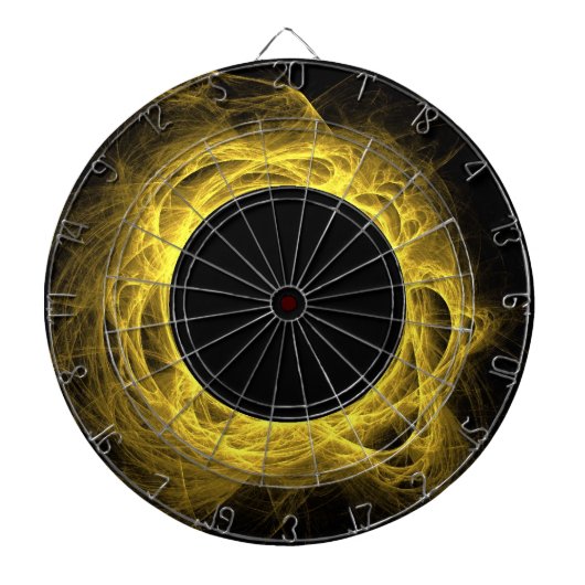 Yellow Fiery Eclipse oder Black Hole Dart Board Dartscheibe (vorne)