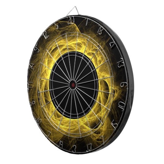 Yellow Fiery Eclipse oder Black Hole Dart Board Dartscheibe (Vorderseite rechts)