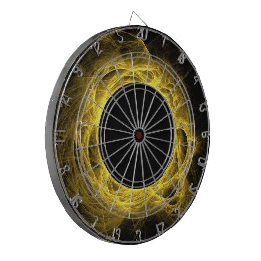 Yellow Fiery Eclipse oder Black Hole Dart Board Dartscheibe (Vorderseite Links)