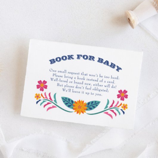 Yellow Fiesta Baby Shower Book Request Card Visitenkarte