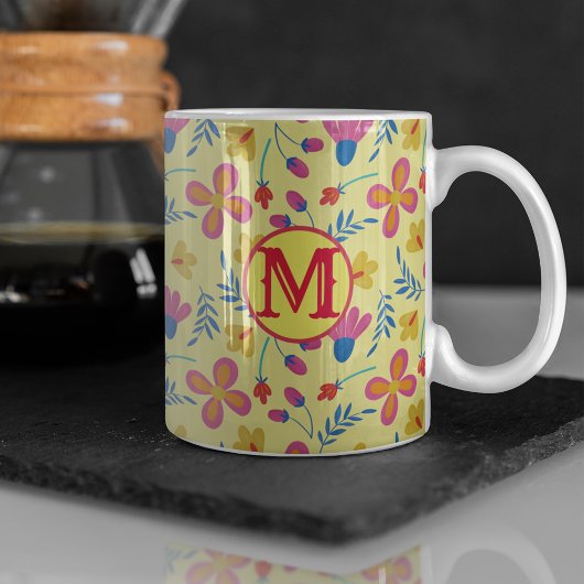 Yellow Fiesta Floral Maßgeschneiderte Anfänge Kaffeetasse