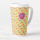Yellow Fiesta Floral Maßgeschneiderte Anfänge Milchtasse (Rechte Ecke)
