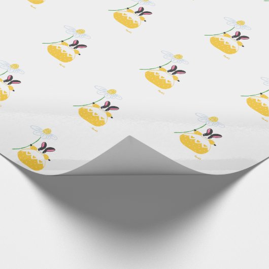 Yellow Fifi Daisy Bunny Wrapping Paper Geschenkpapier (Ecke)