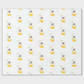 Yellow Fifi Daisy Bunny Wrapping Paper Geschenkpapier (Flach)