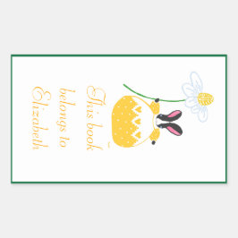 Yellow Fifi daisy Hunny Buchzeichen Rechteckiger Aufkleber