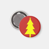 Yellow Fir Christmas Tree Funky Kühlschrankmagnet (Vorderseite/Rückseite)
