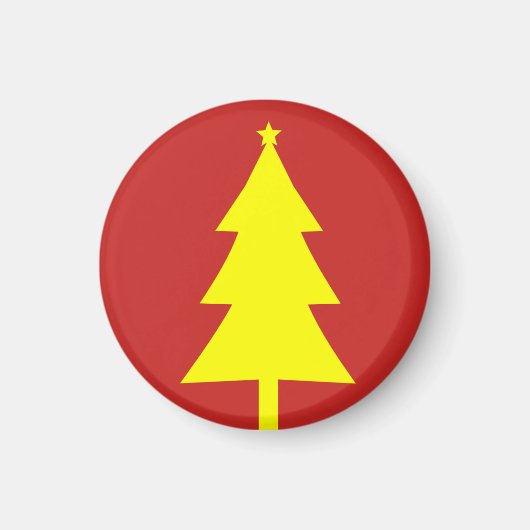 Yellow Fir Christmas Tree Funky Kühlschrankmagnet (Vorne)