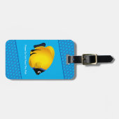 Yellow Fish des Kids auf dem Blue Pattern Gepäckan Gepäckanhänger (Vorderseite horizontal)