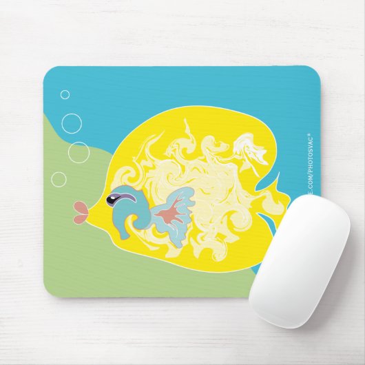 Yellow Fish Mousepad (Mit Mouse)