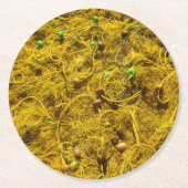 Yellow Fishing Nets and Floats Nautic Runder Pappuntersetzer (Vorderseite)