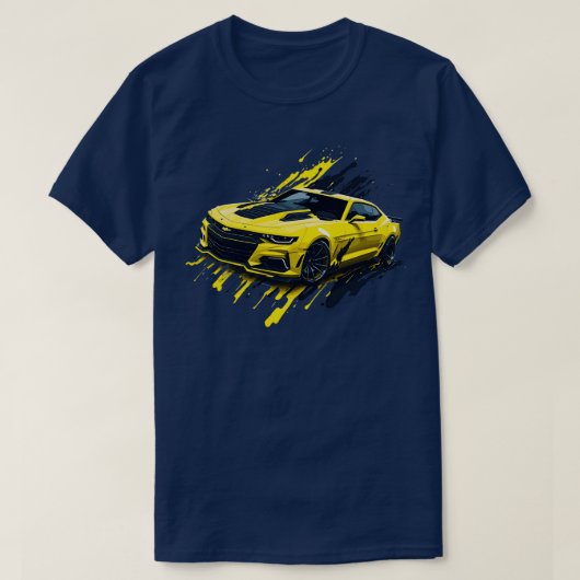 Yellow Five Generation Chevrolet Camaro T-Shirt (Design vorne)