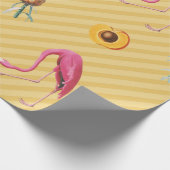 Yellow Flamingo Mango Lemon Muster Geschenkpapier (Ecke)