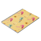 Yellow Flamingo Mango Lemon Muster Notizblock (Linke Seite)