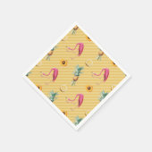 Yellow Flamingo Mango Lemon Muster Serviette (Ecke)