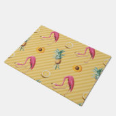 Yellow Flamingo Mango Lemon Pattern Fußmatte (Schrägansicht)