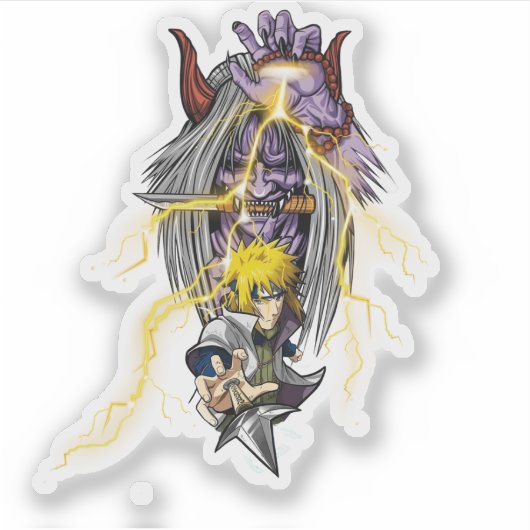 ⚡ Yellow Flash Sticker – Anime-Inspired Ninja Viny (Vorderseite)