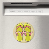 Yellow Flipflops Magnet (In Situ (Geschirrspüler))