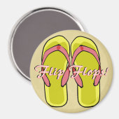 Yellow Flipflops Magnet (Vorderseite/Rückseite)