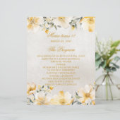 Yellow Floral 18 Candle and Rose Zeremonie Program (Stehend Vorderseite)