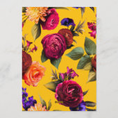 Yellow Floral 60 & Fabulous 60th Birthday Party Einladung (Rückseite)