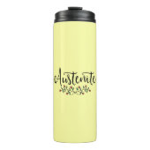Yellow Floral Austenite Jane Austen Thermosbecher (Vorderseite)
