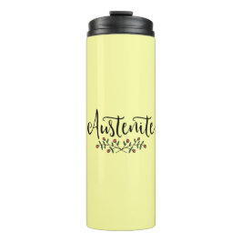 Yellow Floral Austenite Jane Austen Thermosbecher