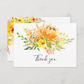 Yellow Floral Beerdigung Memorial Vielen Dank Dankeskarte (Vorne/Hinten)