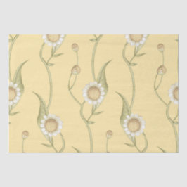 Yellow Floral Boho Daisy Chain Pattern Seidenpapier