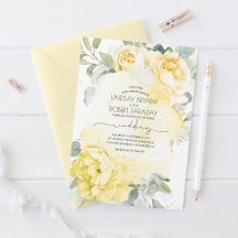 Yellow Floral Boho Greenery Elegante Wedding