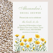 Yellow Floral Boho Spring Wildblume Brautparty Einladung