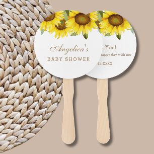 Yellow Floral Boho Sunflower Babydusche Fächer