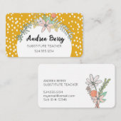 Yellow Floral Bouquets Visitenkarte (Vorne/Hinten)