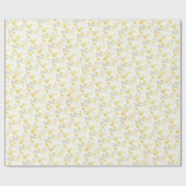 Yellow Floral Bridal Baby Dusche Geschenkpapier (Flach)