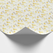 Yellow Floral Bridal Baby Dusche Geschenkpapier (Ecke)