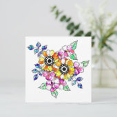 yellow floral decoration dankeskarte (Stehend Vorderseite)